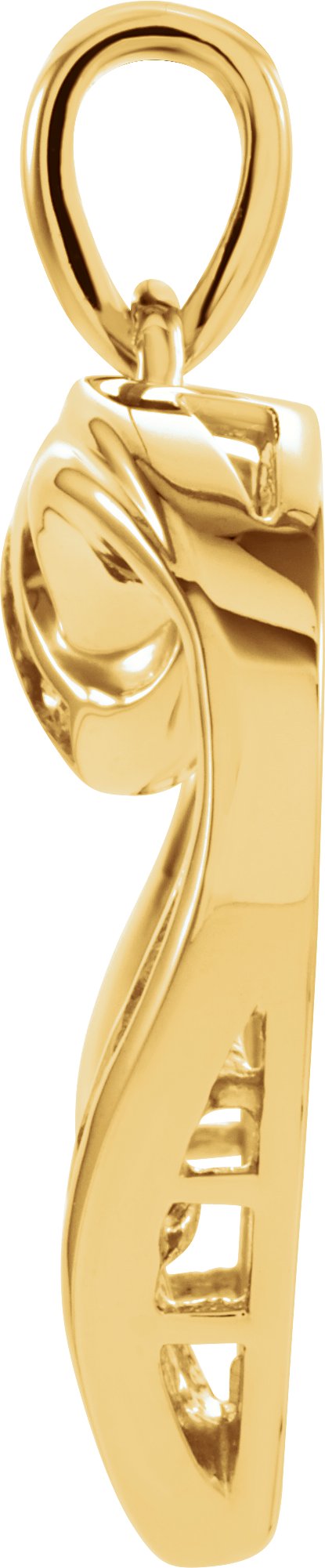 14K Gold Round Natural Diamond Heart Pendant – 1/4 CTW - view 2