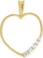 14K Gold Round Natural Diamond Journey Heart Pendant - Yellow Gold