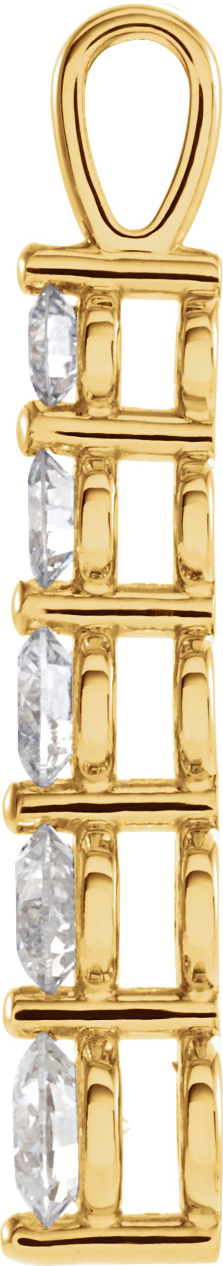 18K Gold Journey Graduated Pendant – 28.9x4.5mm - Yellow Gold - view 2