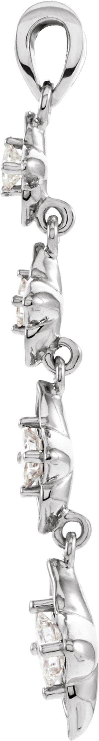 18K Gold Journey Floral Graduated Pendant - White Gold - view 2