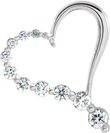 14K Gold Journey Heart Pendant - White Gold