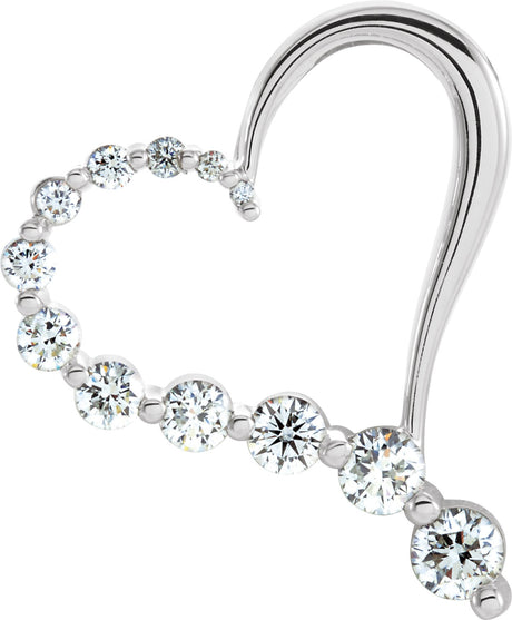 14K Gold Journey Heart Pendant - White Gold