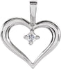 14K Gold Round Natural Diamond Heart Pendant – 0.02 CTW