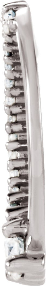 18K Gold Round Natural Diamond Graduated Journey Pendant - White Gold - view 2