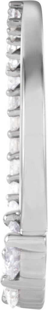14K Gold Round Natural Diamond Graduated Journey Pendant - White Gold - view 2