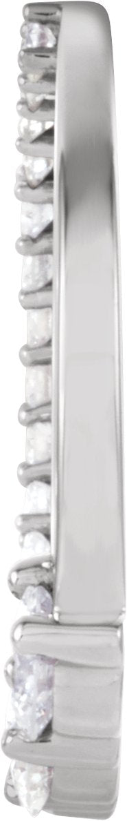 14K Gold Round Natural Diamond Graduated Journey Pendant - White Gold - view 2
