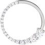 14K Gold Round Natural Diamond Graduated Journey Pendant - White Gold