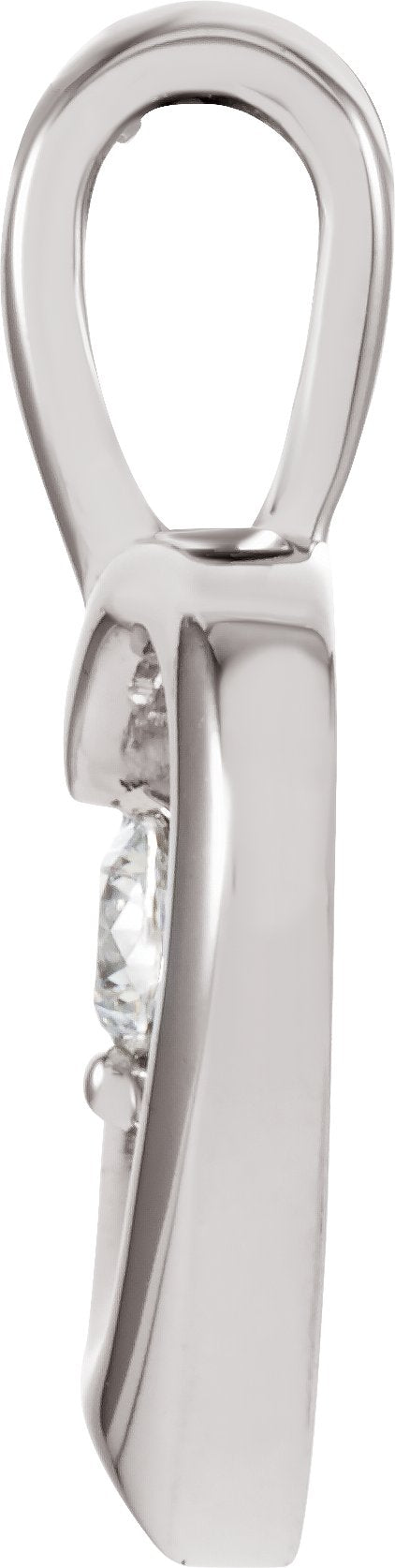 14K Gold Round Natural Diamond Accented Heart Pendant – 0.07 CTW - White Gold - view 2
