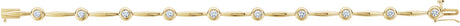 14K Gold Round Lab-Grown Diamond Accented Line Bracelet – 3mm Stones - Yellow Gold
