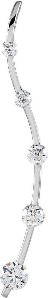 18K Gold Journey Graduated Pendant – 40x6mm - White Gold