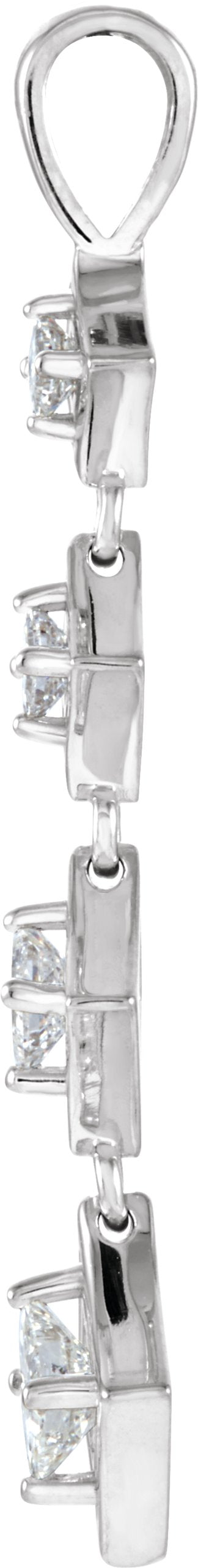 18K Gold Journey Graduated Pendant - White Gold - view 2