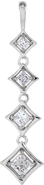 18K Gold Journey Graduated Pendant - White Gold