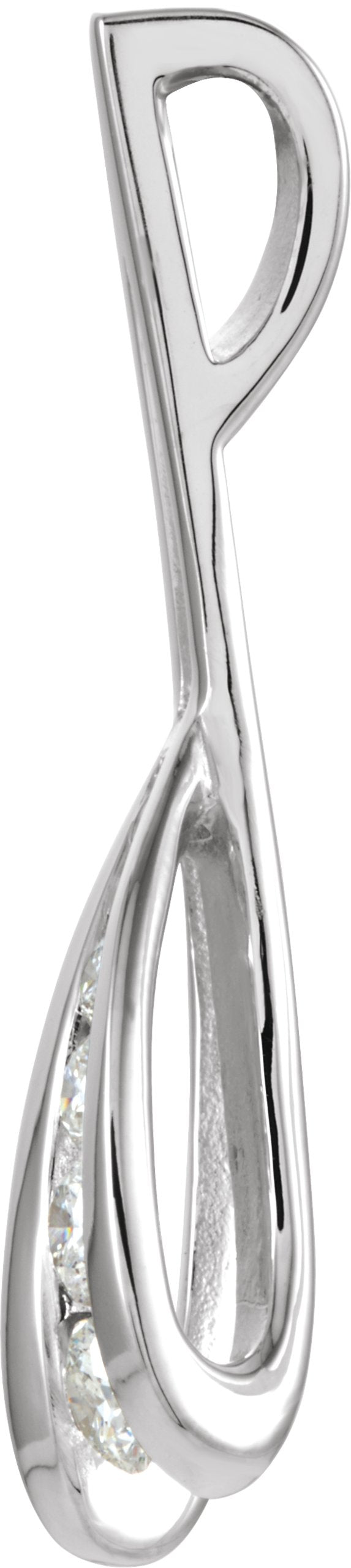 18K Gold Journey Pendant – 30.7x10.5mm - White Gold - view 2