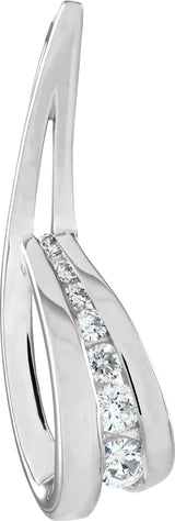18K Gold Journey Pendant – 30.7x10.5mm - White Gold