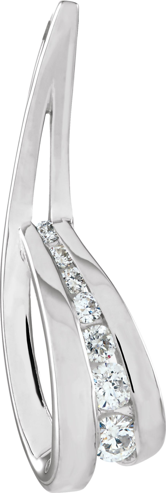 18K Gold Journey Pendant – 30.7x10.5mm - White Gold