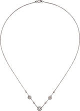 14K Gold Round Natural Diamond Station Necklace – 12 CTW - view 2