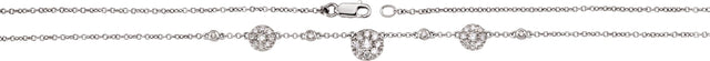 14K Gold Round Natural Diamond Station Necklace – 12 CTW - view 3
