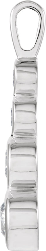 18K Gold Journey Graduated Bezel-Set Pendant - White Gold - view 2