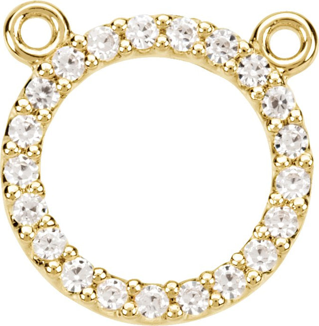 14K Gold Round Lab-Grown Diamond Petite Circle Necklace - Yellow Gold