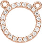 14K Gold Round Natural Diamond Petite Circle Necklace - Rose Gold
