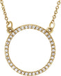 14K Gold Round Lab-Grown Diamond Petite Circle Necklace – 1/8 CTW - Yellow Gold