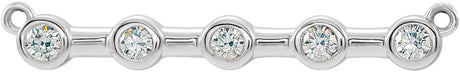 Platinum Round Lab-Grown Diamond Bezel-Set Bar Necklace – 1/6 CTW