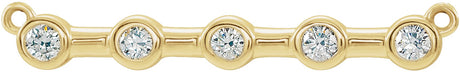 14K Gold Round Lab-Grown Diamond Bezel-Set Bar Necklace – 1/6 CTW - Yellow Gold