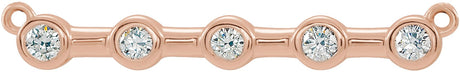 14K Gold Round Lab-Grown Diamond Bezel-Set Bar Necklace – 1/6 CTW - Rose Gold