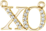 14K Gold "XO" Phrase Necklace - Yellow Gold