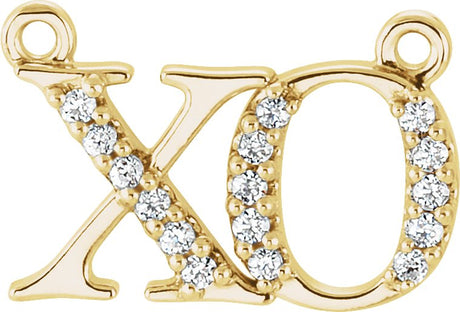 14K Gold "XO" Phrase Necklace - Yellow Gold