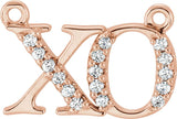 14K Gold "XO" Phrase Necklace - Rose Gold