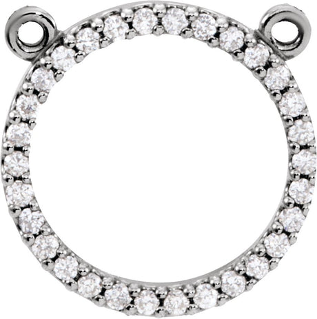 Platinum Round Natural Diamond Petite Circle Necklace