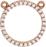 14K Gold Round Lab-Grown Diamond Petite Circle Necklace - Rose Gold