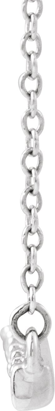 14K Gold Round Lab-Grown Diamond Accented Bar Necklace - White Gold - view 2