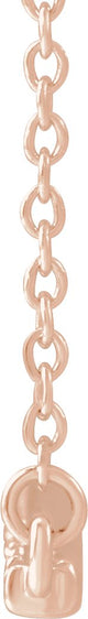 14K Gold Round Natural Diamond Accented Bar Necklace - Rose Gold - view 2