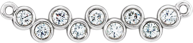 Platinum Round Natural Diamond Bezel-Set Bar Necklace