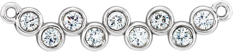 Platinum Round Lab-Grown Diamond Bezel-Set Bar Necklace