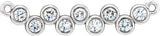 14K Gold Round Natural Diamond Bezel-Set Bar Necklace - White Gold