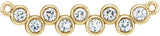 14K Gold Round Natural Diamond Bezel-Set Bar Necklace - Yellow Gold