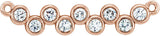 14K Gold Round Lab-Grown Diamond Bezel-Set Bar Necklace - Rose Gold
