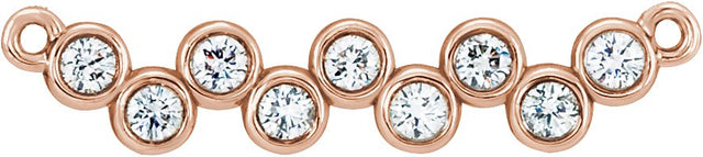 14K Gold Round Lab-Grown Diamond Bezel-Set Bar Necklace - Rose Gold