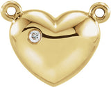 14K Gold Accented Heart Necklace – 11.4x9mm - Yellow Gold