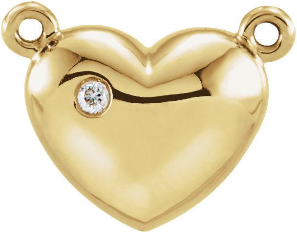 14K Gold Accented Heart Necklace – 11.4x9mm - Yellow Gold