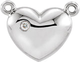 14K Gold Accented Heart Necklace – 11.4x9mm - White Gold