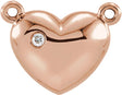 14K Gold Accented Heart Necklace – 11.4x9mm - Rose Gold