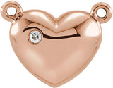 14K Gold Accented Heart Necklace – 11.4x9mm - Rose Gold