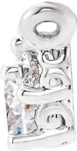 14K Gold Round Lab-Grown Diamond Three-Stone Necklace - White Gold - view 2