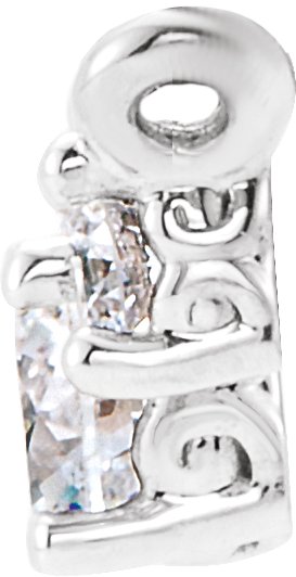 14K Gold Round Lab-Grown Diamond Three-Stone Necklace - White Gold - view 2