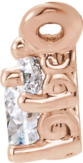 14K Gold Round Lab-Grown Diamond Three-Stone Necklace - Rose Gold - view 2
