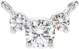 Platinum Round Lab-Grown Diamond Three-Stone Necklace